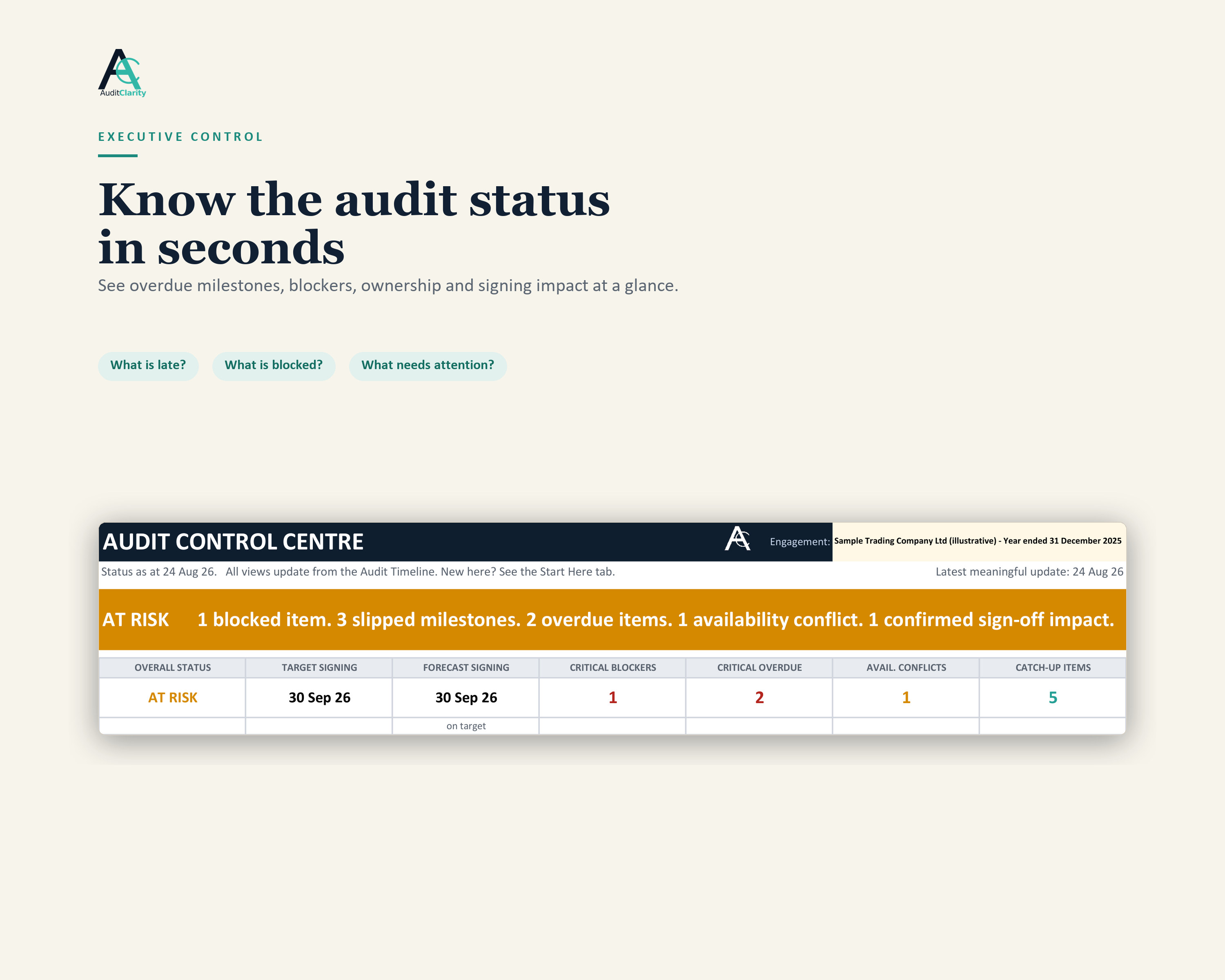 External Audit Timeline control view